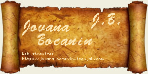 Jovana Boćanin vizit kartica